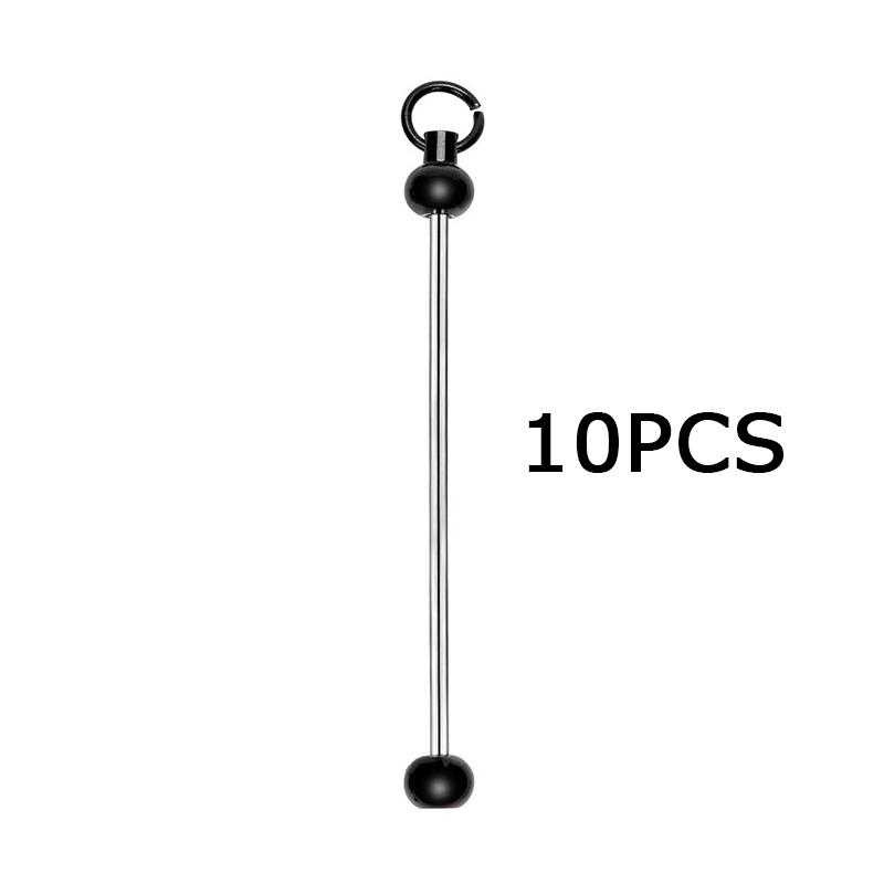 

WTEMPO Blank Beadable Keychain Bars Metal DIY Bead Keychain Bar Charms Eady Detachable Key Chain Making Accessories for Craft Project Pendant 10pcs чёрный