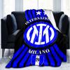 1 PZ F.C. Coperta morbida in flanella stampata Internazionale Milano per camera da letto da adulto, soggiorno, divano, campeggio, viaggi, regali per tifosi, regali di Natale