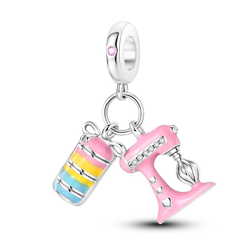 Suitable For 3Mm Authentic Bracelets Genuine Copper Color Pink Ballet Skirt Shoes Romantic Paris Decorative Charms Bead Elements Jewelry Creation
