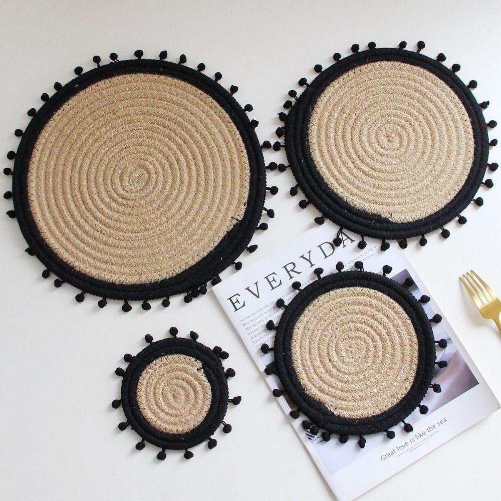

Изоляция Подставка Джутовая Чаша Подушка Нескользящая Посуда Коврик Украшение стола