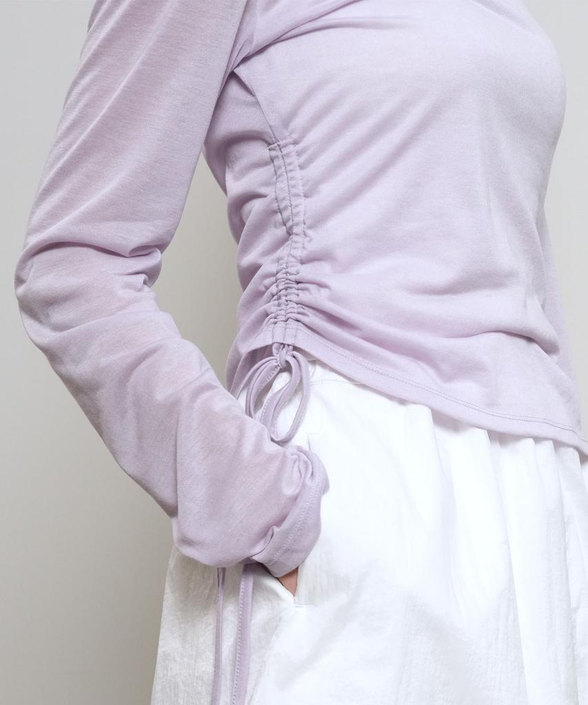 GENERALIDEA Shirred Long Sleeve T-Shirt [Lavender] / Gf2Lts517