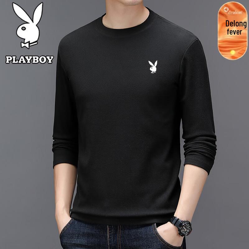 Playboy Men's Long-Sleeve Round Neck T-Shirt