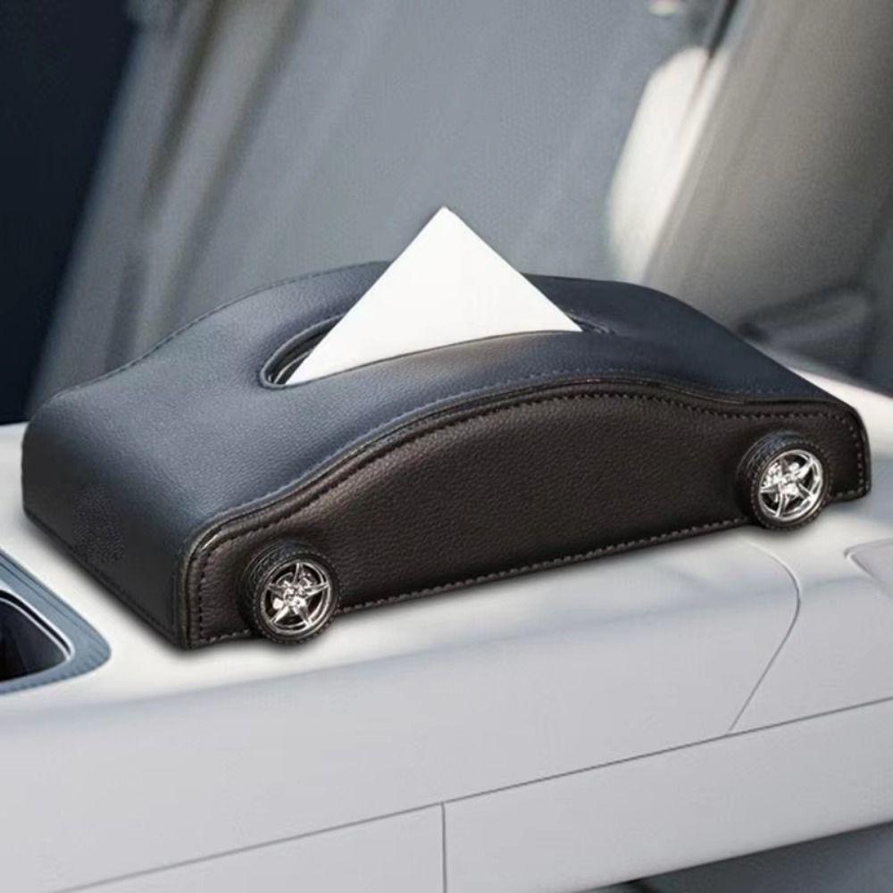 Simulated Tire Tissue Dispenser Creative Car Leather Tissue Organizer Auto Napkin Holder  Interior