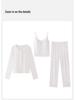 Women's Antibacterial Modal Three-Piece Set: Camisole, Long Sleeve Top, Long Pants - Spring/Autumn Homewear or Outerwear