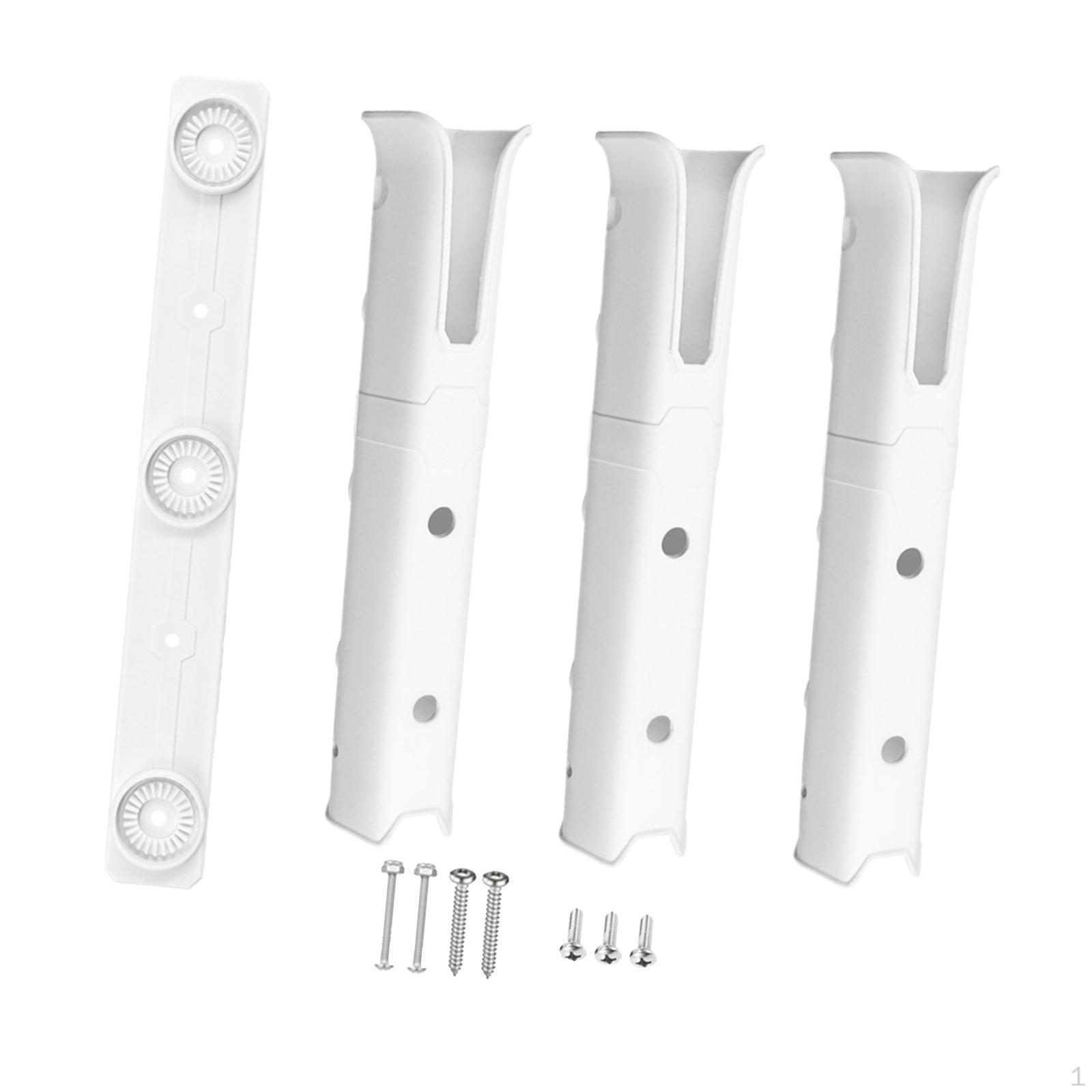 

Стойка для держателя 3 трубок для рыбалки, портативное боковое крепление с крепежными винтами, регулируется для белый