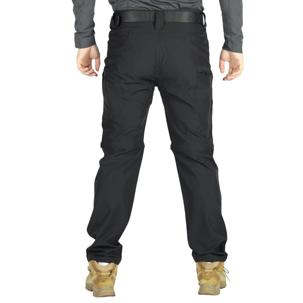 Herren Schnelltrocknende Cargohose mit elastischem Bund, Knopfverschluss, Mehrere Taschen, -, Atmungsaktiv, -, Abnehmbares Design