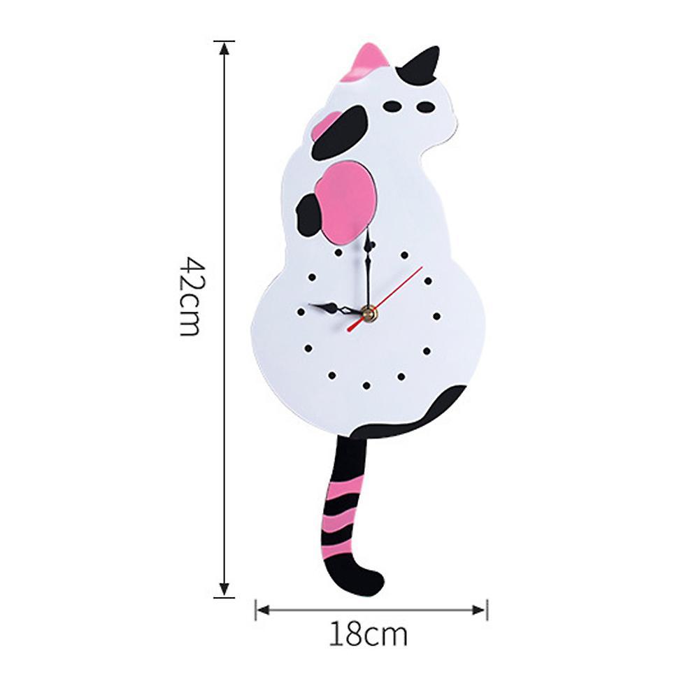 Nordic Cat Wagging Tail Wall Clock Stylish Durable Wall Hangings Clocks for Living Room