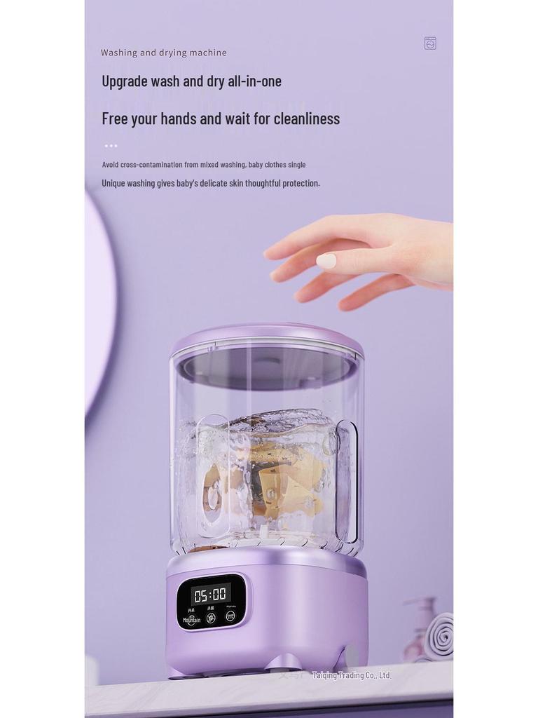 Portable Wireless Mini Washer with Wash & Dehydrate Functions for Underwear, Socks, and Small Items