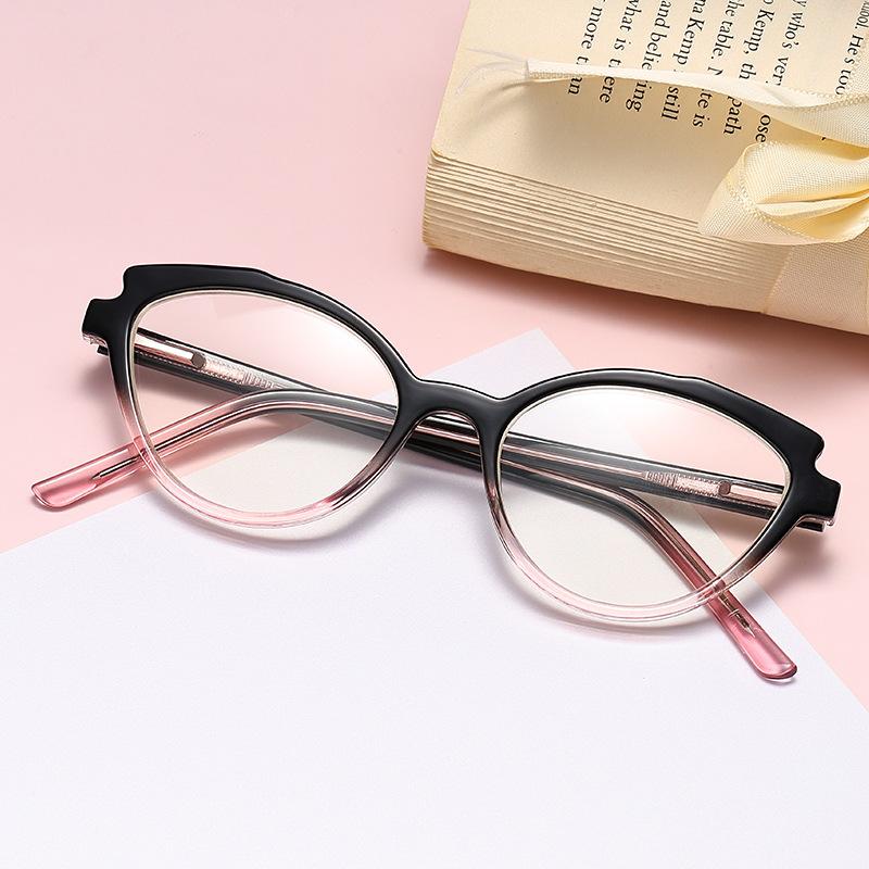 Fashion Versatile Anti-Blue Reading Glasses Progressive Frame Flat Light Ferrule Cp Imitation Plate Reading Mirror