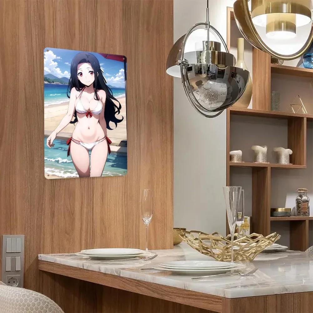 Aluminum Metal Sign of 1pc Anime Chars, Vertical Vintage Piece. A Waterproof Home Decor, Perfect As Frameless Photo Wall Display