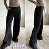 Narrow sweatpants women's autumn and winter fleece thickened pendant feeling loose and thin flared wide-leg pants casual sports pants