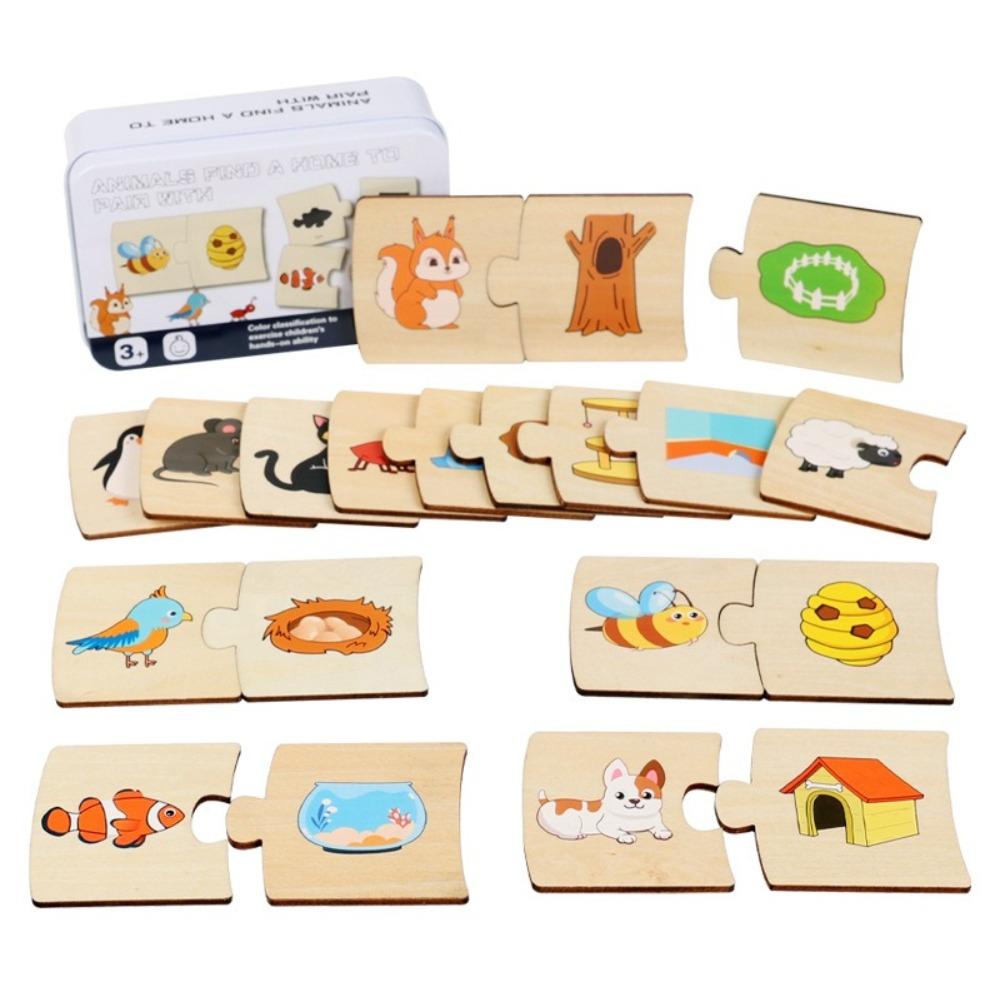 Interactive Wooden Learning Toy – Fun Animal & Number Matching Game for Shape Recognition & Early Math Skills, Ideal for Kids