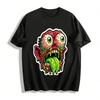 Zombie Zunge Raus Großes Augapfel Print Cooles Freizeit T-Shirt Reines Baumwoll T-Shirt