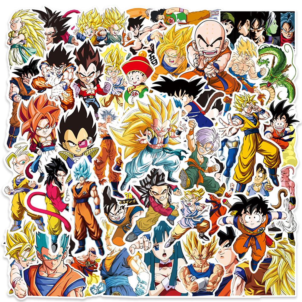 50/100pcs Japanese Anime Dragon Ball Stickers Cool Cartoon Son Goku Decals Laptop Phone Luggage Classic Manga Sticker Decoration