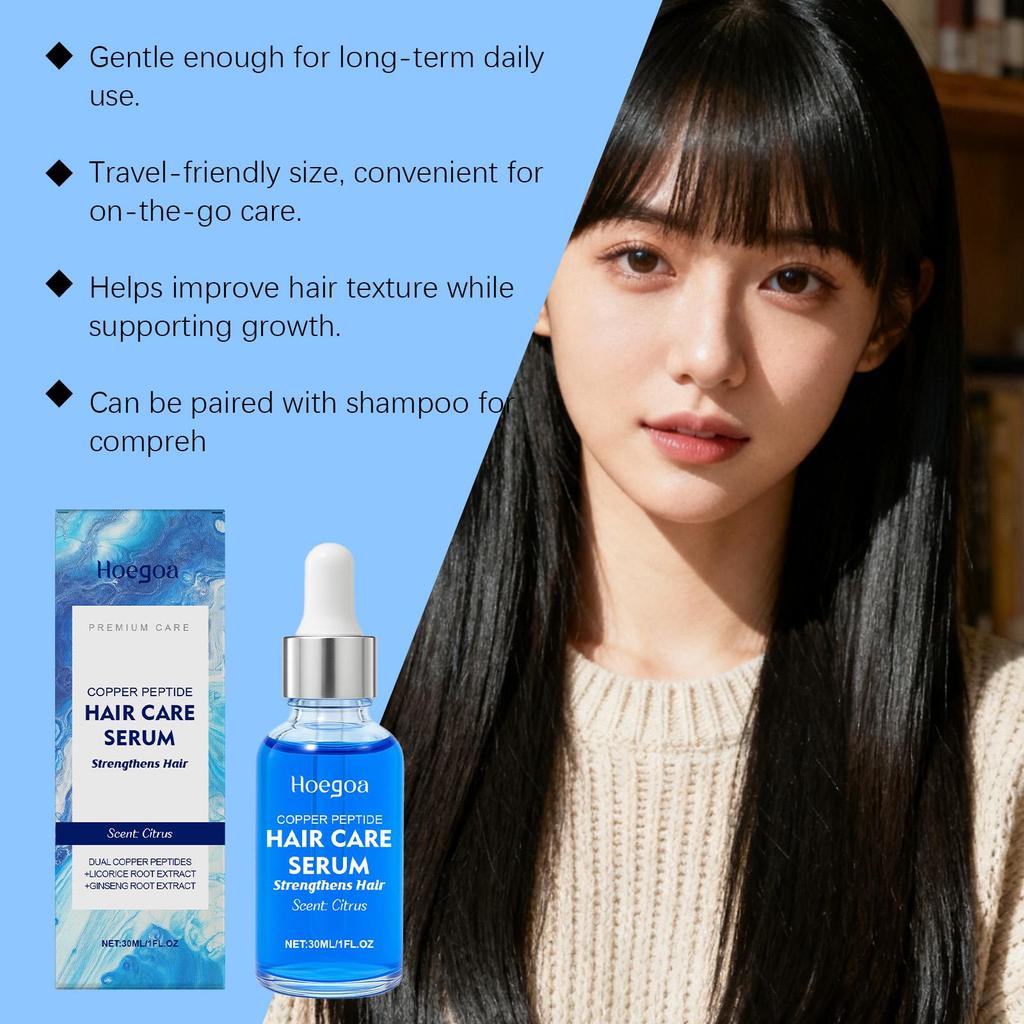 Copper Peptide Hair Growth Serum Promote Regrowth Repair Damage Scalp Massage Thicken Hair Nourish Smooth Anti Loss Hair Essence
