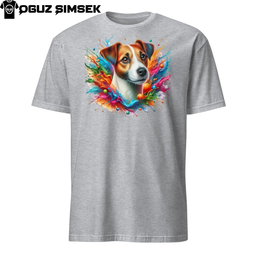 Colorful Jack Russell Terrier Unisex T-Shirt Vibrant Dog Design Short Sleeve Tee