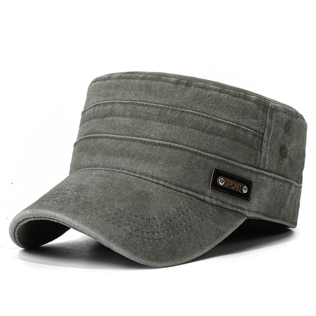 Washed Flat Top Cap Simple Sun Shade Casual Outdoor Hat