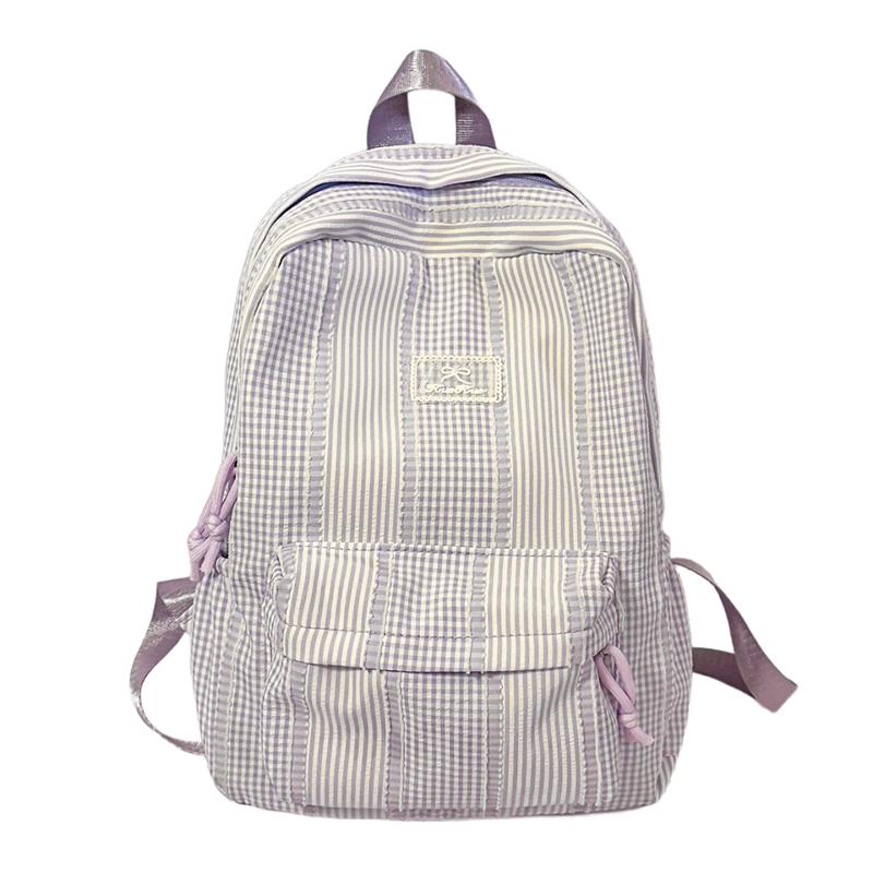 Plaid Schoolbag Women's Backpack Junior High School Students Campus Backpack