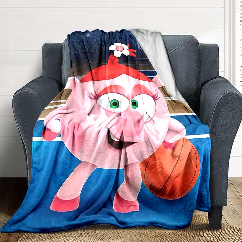 1Pc Cute Cartoon Character KikoRiki Blanket Soft Comfortable Polyester Blanket All Season Warm Throw Bedroom Office Outdoor Use Perfect Christmas Gift