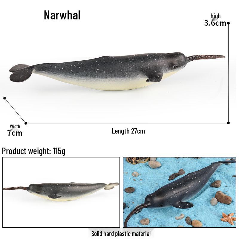 Marine Life Cognitive Toy Set: Sperm Whale, Shark, Bowhead Whale, Blue Whale