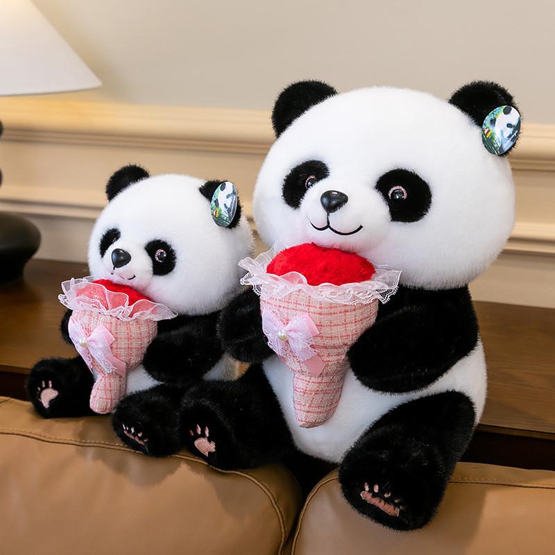 Süßes Panda-Stofftier Cartoon Plüschtier Geschenk für Kinder und Erwachsene