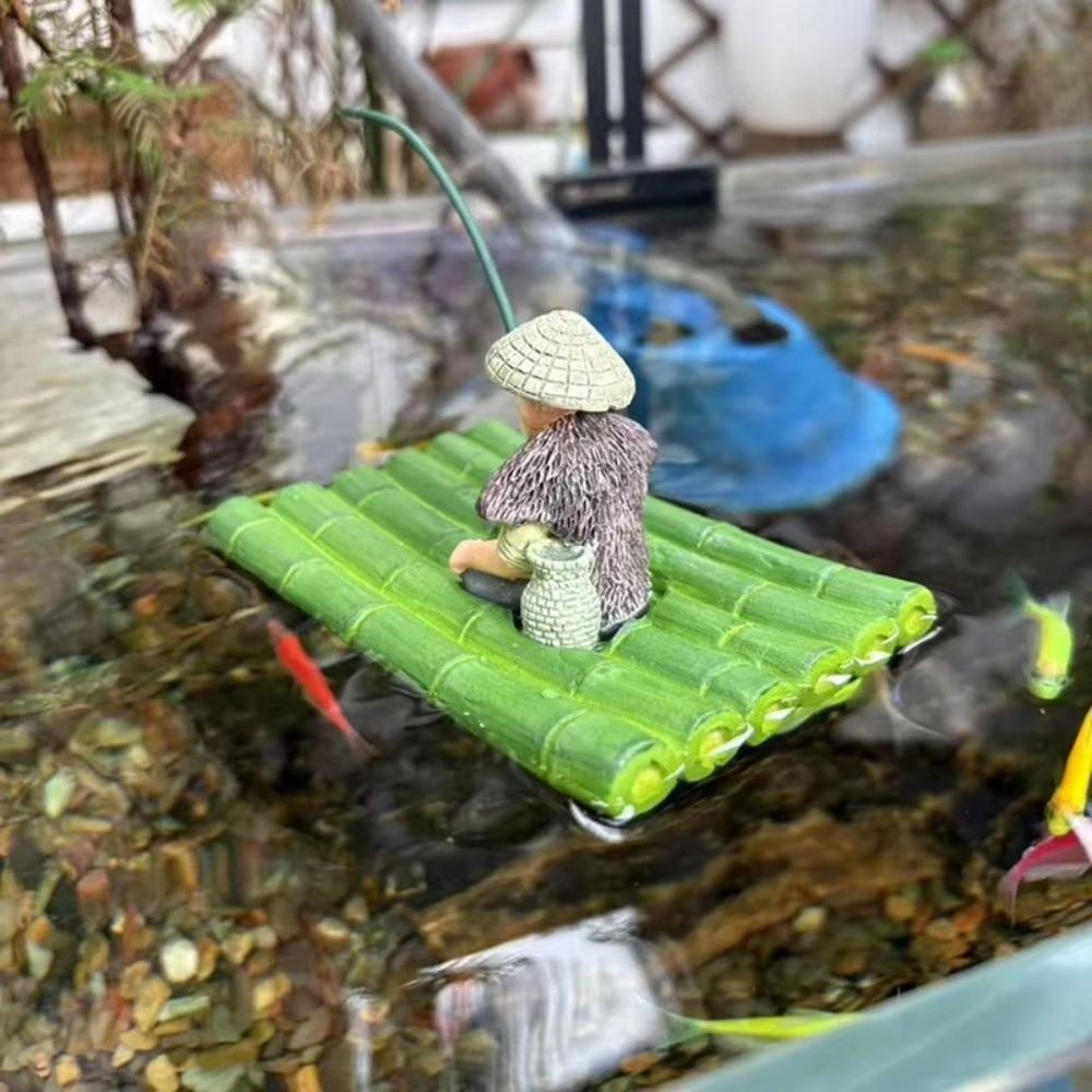 Realistic Fisherman Figurine Miniature Fish Tank Decorations Aquarium Decor  Aquarium Use