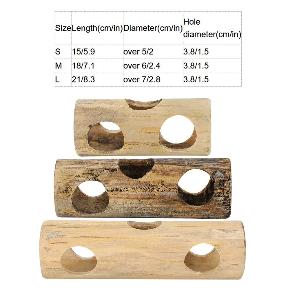 Pet Hamster Bamboo Tunnel Tube Shape Toy for Playing Tooth Grinding(M)