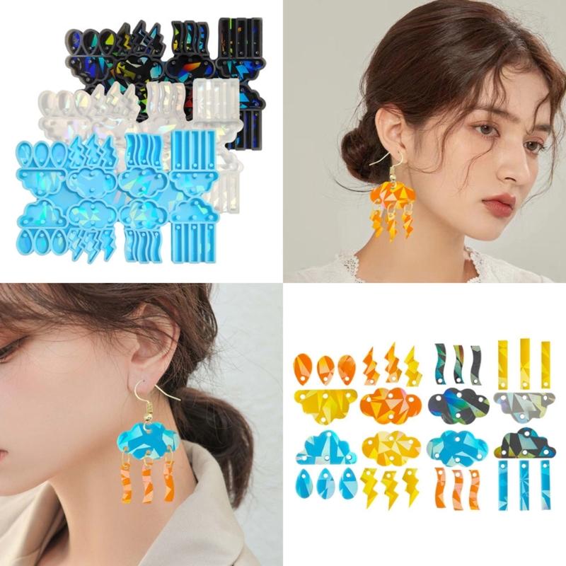 Portable Silicone Mold DIY Earrings Casting Molds Cloud Lightnings Shapes Jewelry Making Moulds for DIY Enthusiasts
