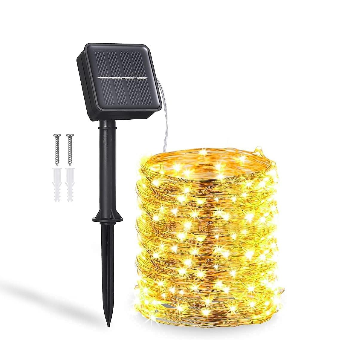 

1 шт. светодиодный солнечный свет уличный светильник гирлянда для праздника, рождественской вечеринки, водонепроницаемые гирлянды для сада жёлтый