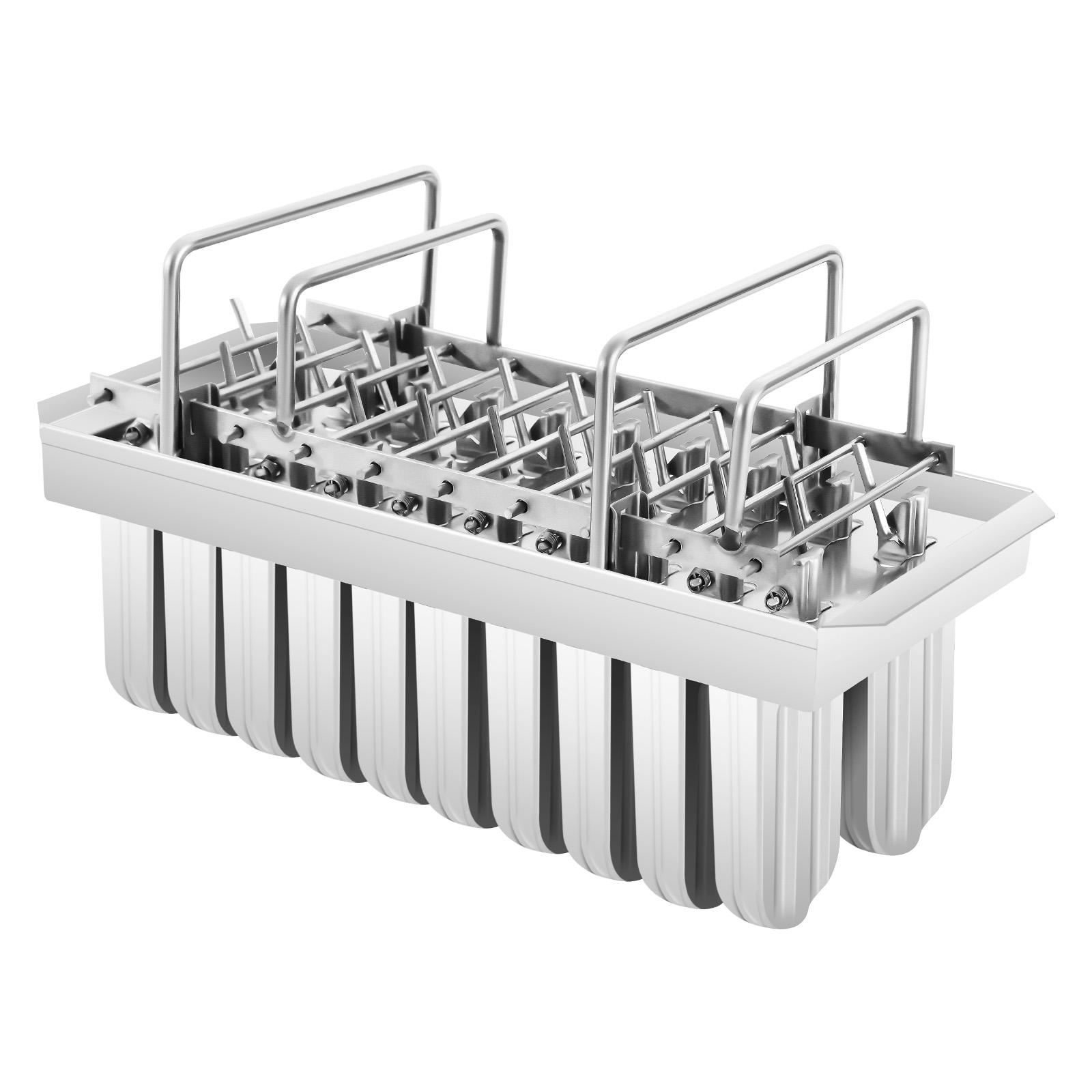 

20 Cavity Stainless Steel Popsicle Maker Mold with Sticks, DIY Ice Cream Mold for Home, Party, Restaurant Bulk Treats срібний