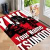 Custom Name Yuki Tsunoda Crystal Velvet Floor Rug Personalized Text Soft Carpet Home Decor