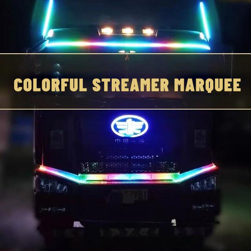 1M 2M 2.4M Atmosphere Decorative Led Light Strip RGB Colorful Warning light Flexibility 5-10W RGB Headlight Bar Truck Light 24V