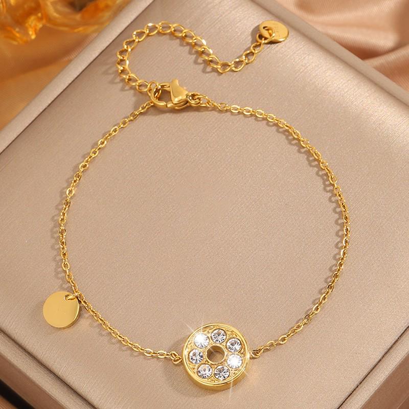 Korean Fashion Titanium Steel Diamond Inlaid Women's Luxury Bracelet