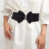 Adjustable Buckle Women's Elastic Wide Belt Plus Size Bowknot Waistband  for Dress Jeans