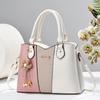 Simple Stylish Contrast Color Splicing Handbag for Ladies, Large Capacity Multi-purpose Top Handle Shoulder Crossbody Casual Daily Bag