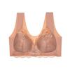 Plus Size Front-Opening Lace Wireless Push-Up Seamless Vest Bra for Women