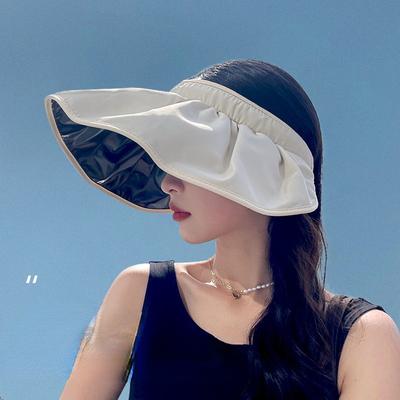 Vinil Güneş Koruyucu Kabuk Şapka kadın UV Koruma Güneş Şapkası Büyük Kenarlı Balıkçı Şapkası Katlanabilir Güneş Şapkası