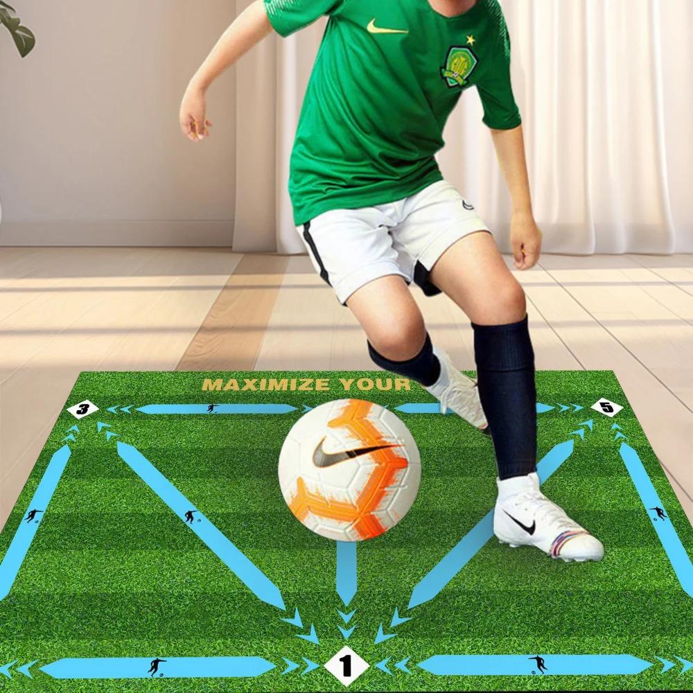 Tappetino per Allenamento Calcio Attrezzatura per Allenamento Calcio Antiscivolo Pieghevole Bambini Adulti Tappetino per Dribbling Allenamento Indoor Outdoor Attrezzatura