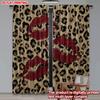 Set Of 2 Modern Leopard Lips Curtains Digital Printing Bold Animal Print Red Yellow Brown Background Living Room Curtain Polyester Ideal For Area
