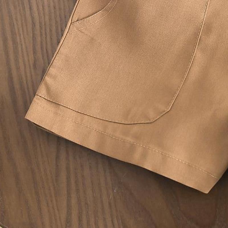 Girls' Round Neck Overalls Short Sleeved Set Infants Young Children Summer Thin Design