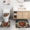 Arsenal F 3Pcs Flannel Toilet Mat Set Bathroom Rug Bath Carpet Non Slip Home Decor Toilet 3 Pcs Bathroom Textile Set
