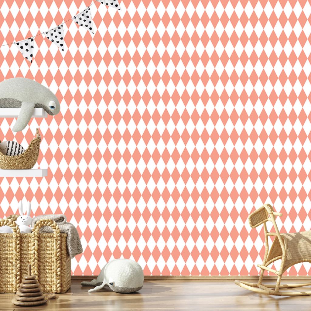 Harlequin Diamonds Wallpaper Coral for Living Room and Bedroom 50x1000
