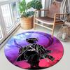 Classic Japanese-style Cartoon Demon Slayer Round Rug, Home Soft Decorative Anti-slip Yoga Mat and Chair Mat, Outdoor Floor Mat Carpet K17