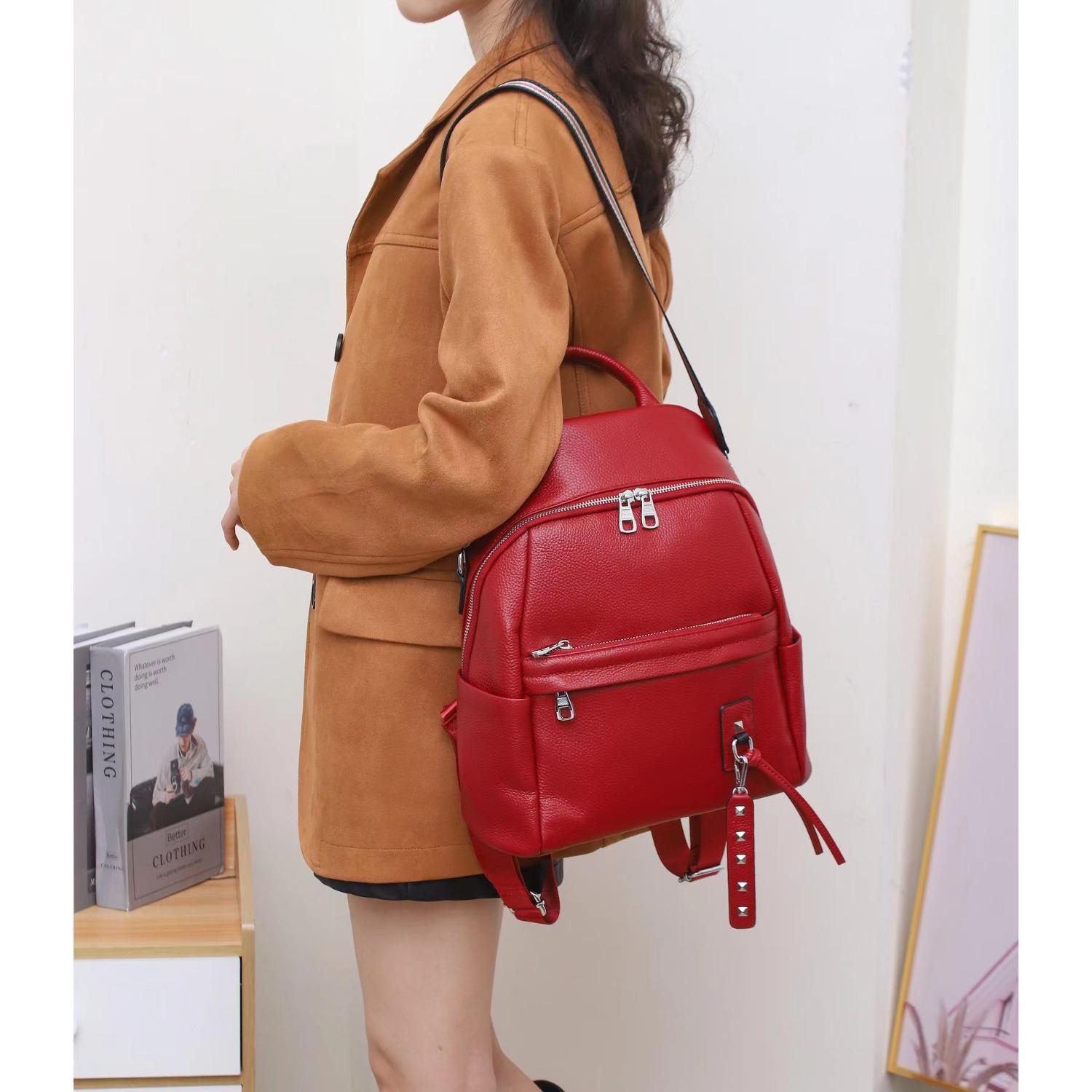 

Женский рюкзак из коровьей кожи, вместительный, универсальный, модный, для путешествий и отдыха, школьный ранец, мягкая кожаная женская сумка большой вместимости