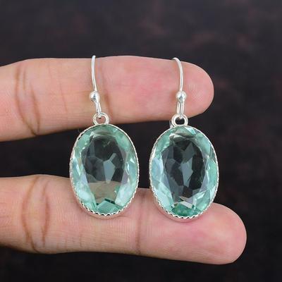 Faceted Apatite Earring Gemstone Handmade Earring 925 Sterling Silver Earring Latest Design Earring Natural Apatite Jewelry Gifts For Friend