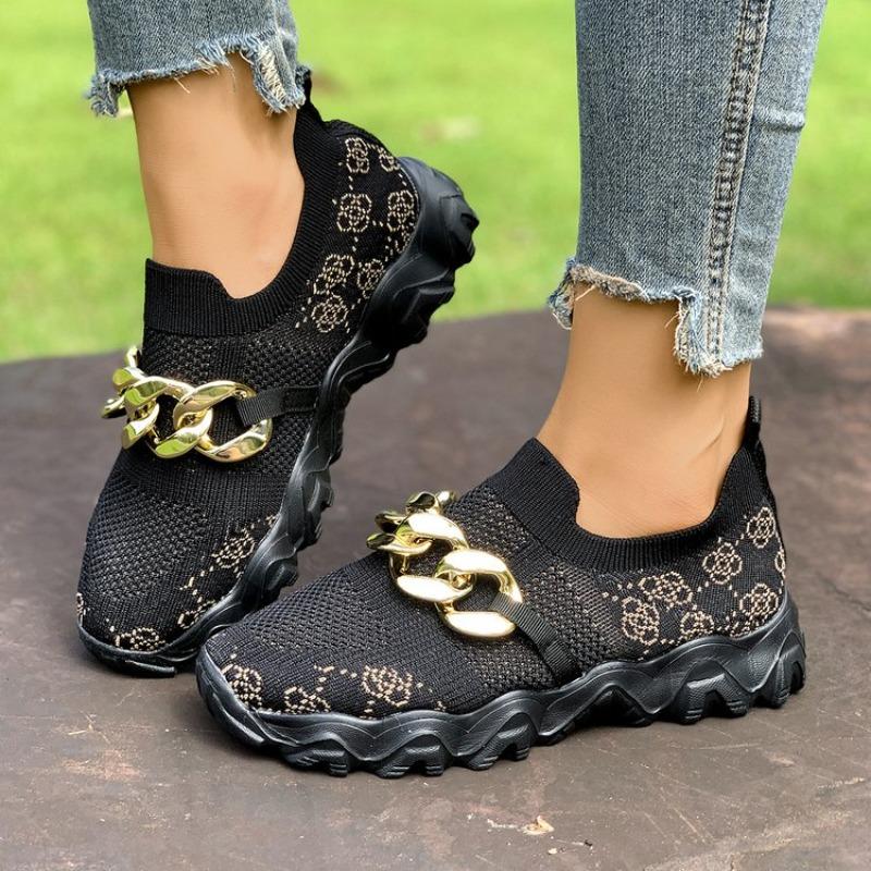 

2025 Новые удобные кроссовки балетки слипоны женские вулканизированные туфли модная металлическая отделка уличные повседневные дышащие кроссовки 35 чёрный
