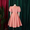 Summer Fashion Party Dresses for Women 2026 New O Neck Short Sleeve High Waisted Pleated Mid Calf Fashion Ladies Birthday Dinner Dress