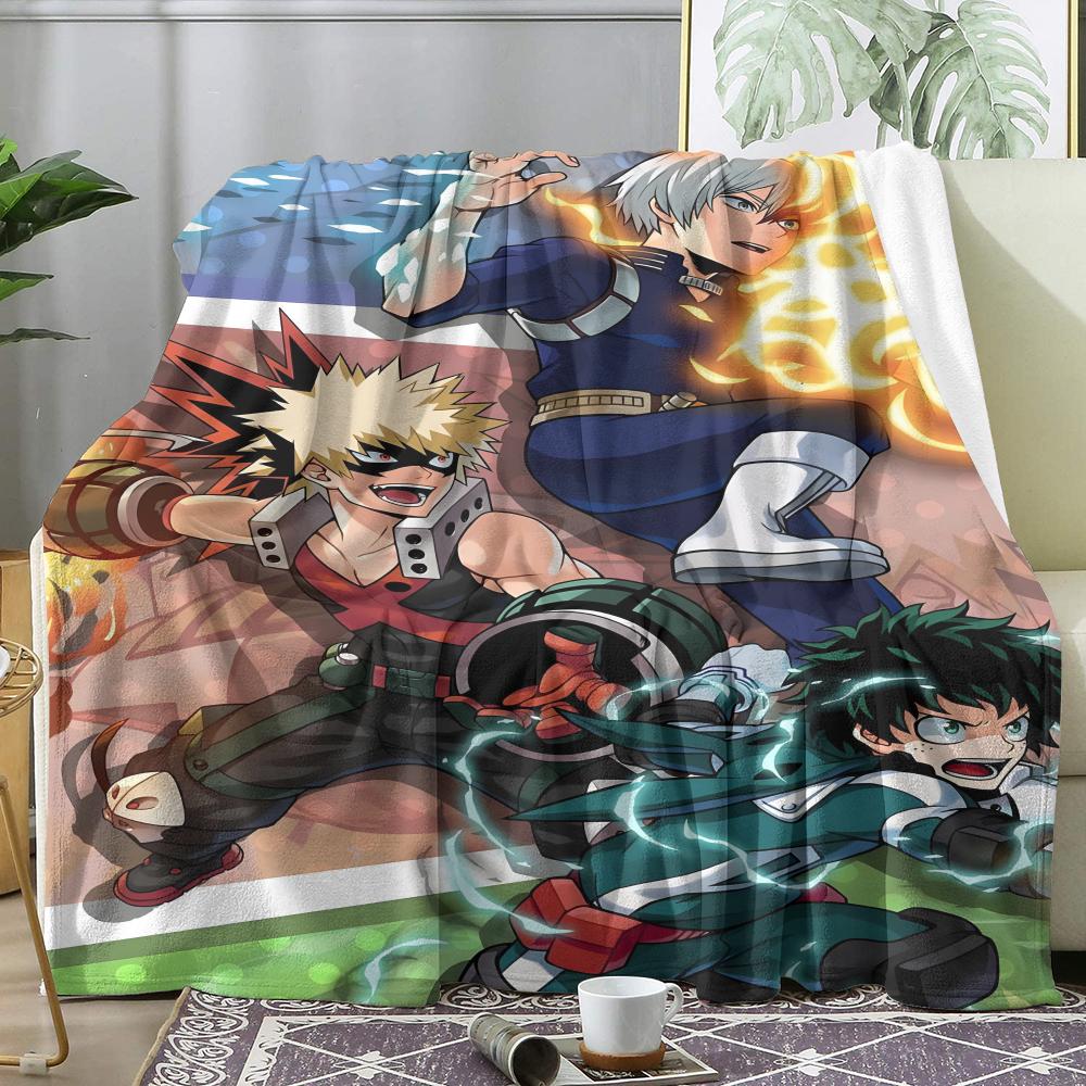 My Hero A-Academia Anime Throw Soft Flannel Throw Summer AC Blanket Lightweight Cool Nap Blanket for Sofa Bed Couch Travel