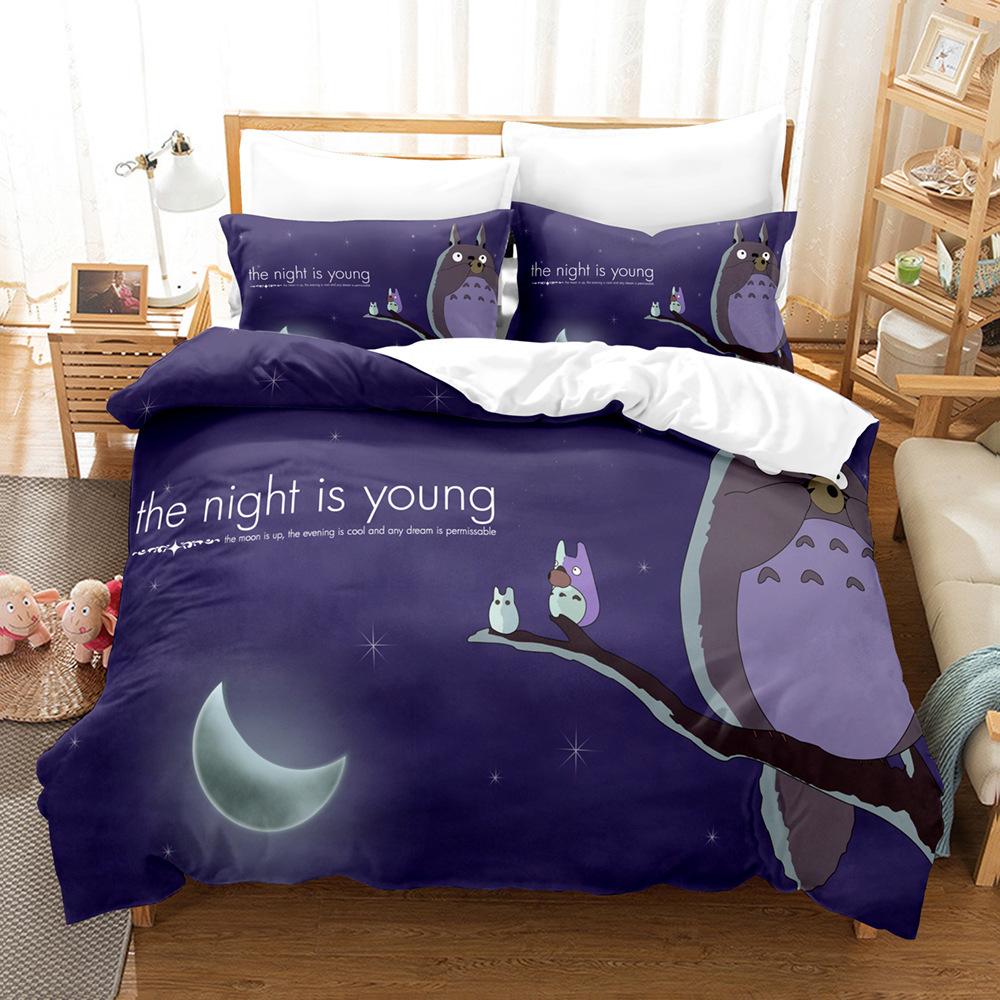 Cute Cartoon Chinchilla 3D Digital Printing Quilt Cover Pillowcase Bedding Three-Piece Batch