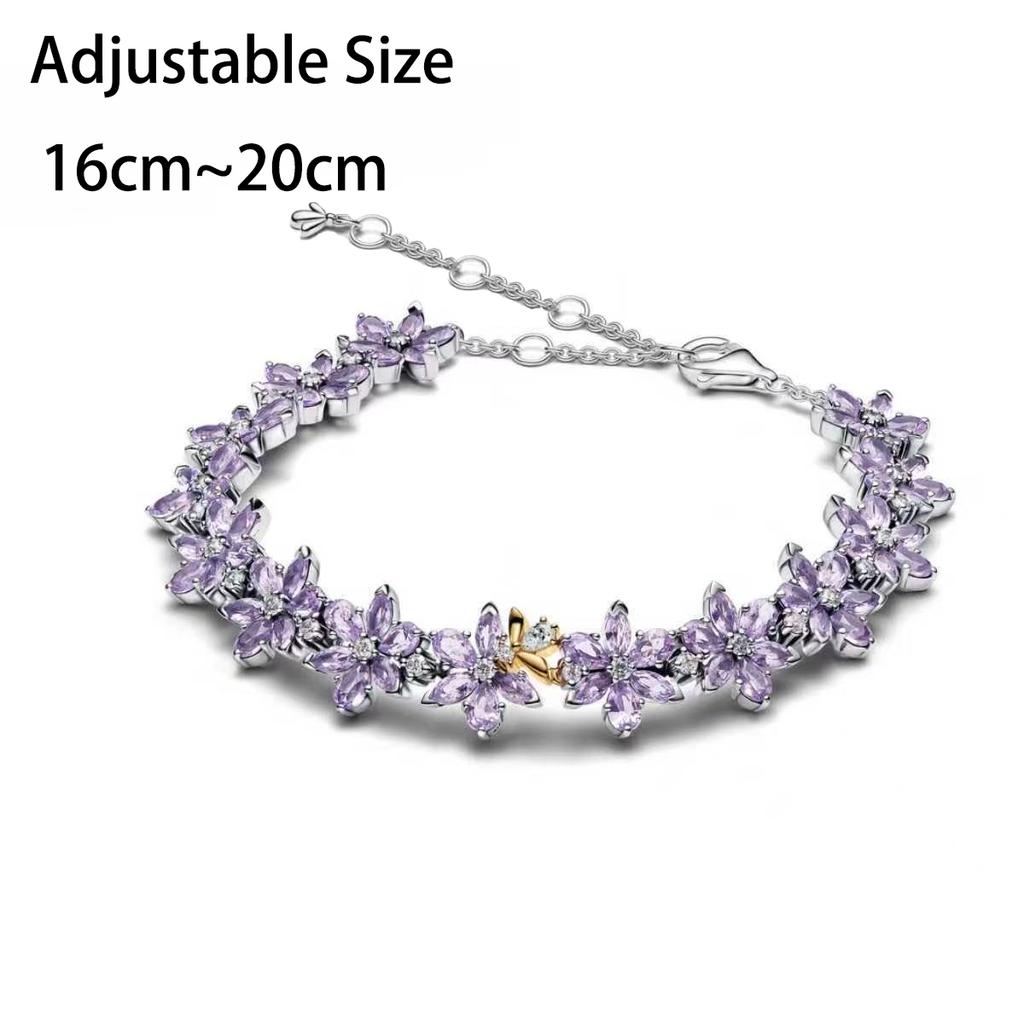 925 Silver Charm Four Leaf Clover Tulip Flower Pendant Bead Earrings Necklace fit Birthday Set Jewelry Gifts